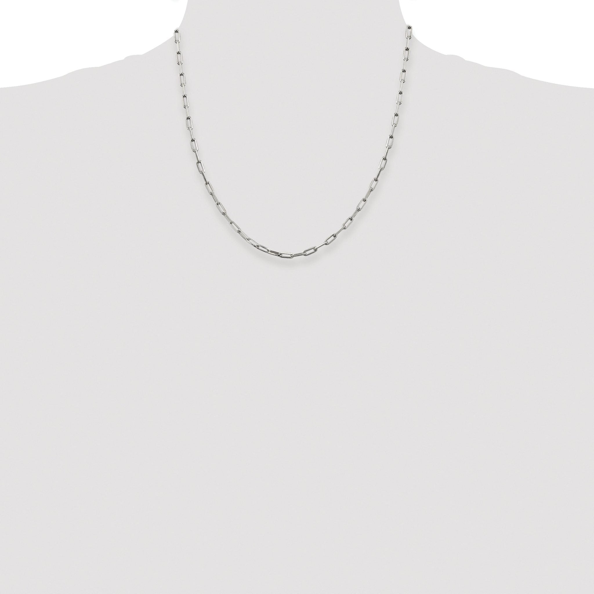 Elongated Open Link Chain in Sterling Silver, 3.25mm