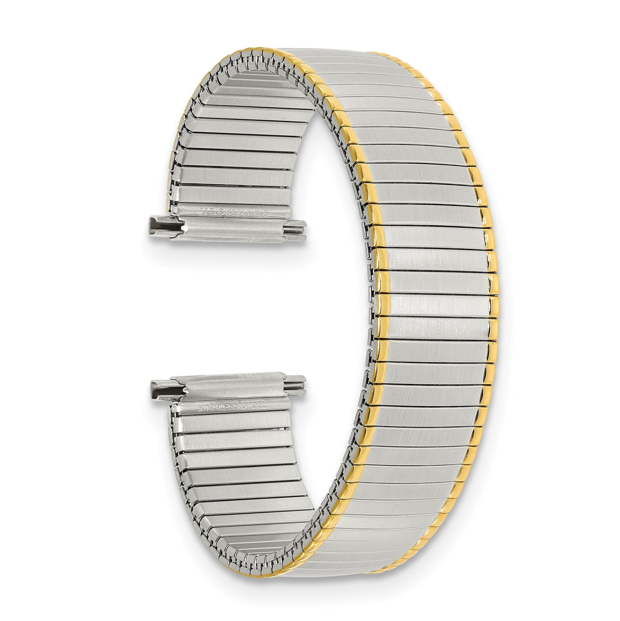 Men's Two-Tone Expansion Watch Band in Stainless Steel
