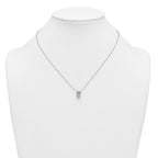 14k White Gold 2 carat Lab Grown Diamond VS/SI+ G+ Oval Complete Four Prong 18 inch Pendant Necklace