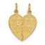 14K Gold Best Sister Break-Apart Charm Pendant with Flat Back Design