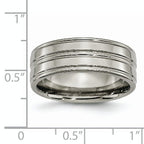 Grooved Wedding Band in Titanium, 8mm