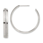 Stainless Steel Polished Round C-Hoop Earrings for Women