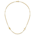 14K Gold Polished Rosary Necklace with Cross  Elegant Women's Faith Symbol