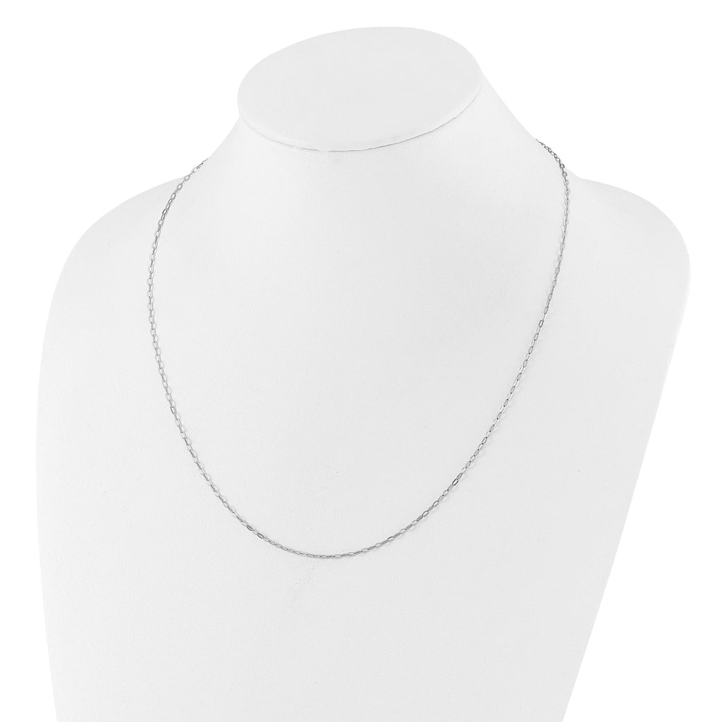 Sterling Silver RH-plated Adjustable 2mm Flat Oval Chain