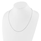 Sterling Silver RH-plated Adjustable 2mm Flat Oval Chain
