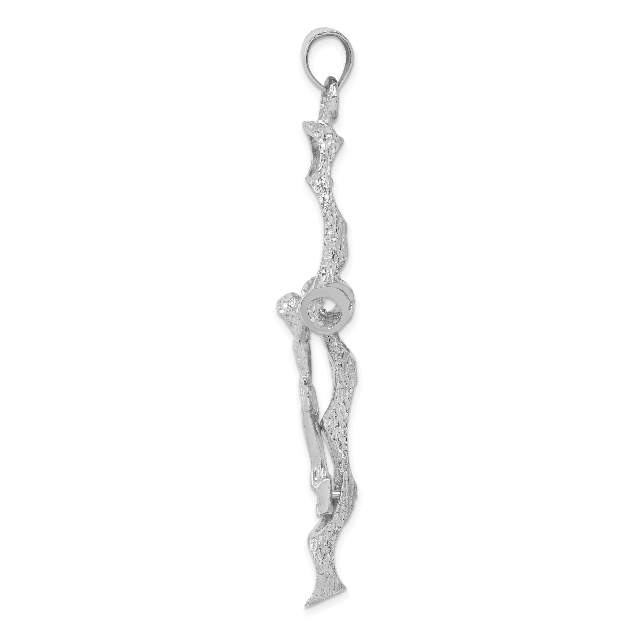 14K White Gold Large Crucifix Pendant Secondary image