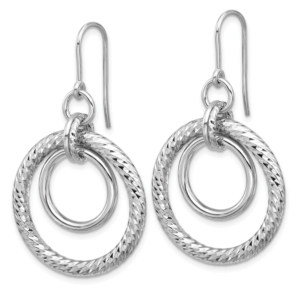 Diamond-Cut Circles Dangle Earrings in Sterling Silver