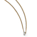 Sophia Jewelers Sterling Silver Two-Tone CZ Pendant Necklace Elegant Design