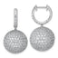 14k White Gold 9 1/2 carat Lab Grown Diamond VS+ F+ Pave Ball Complete Dangle Hoop Earrings