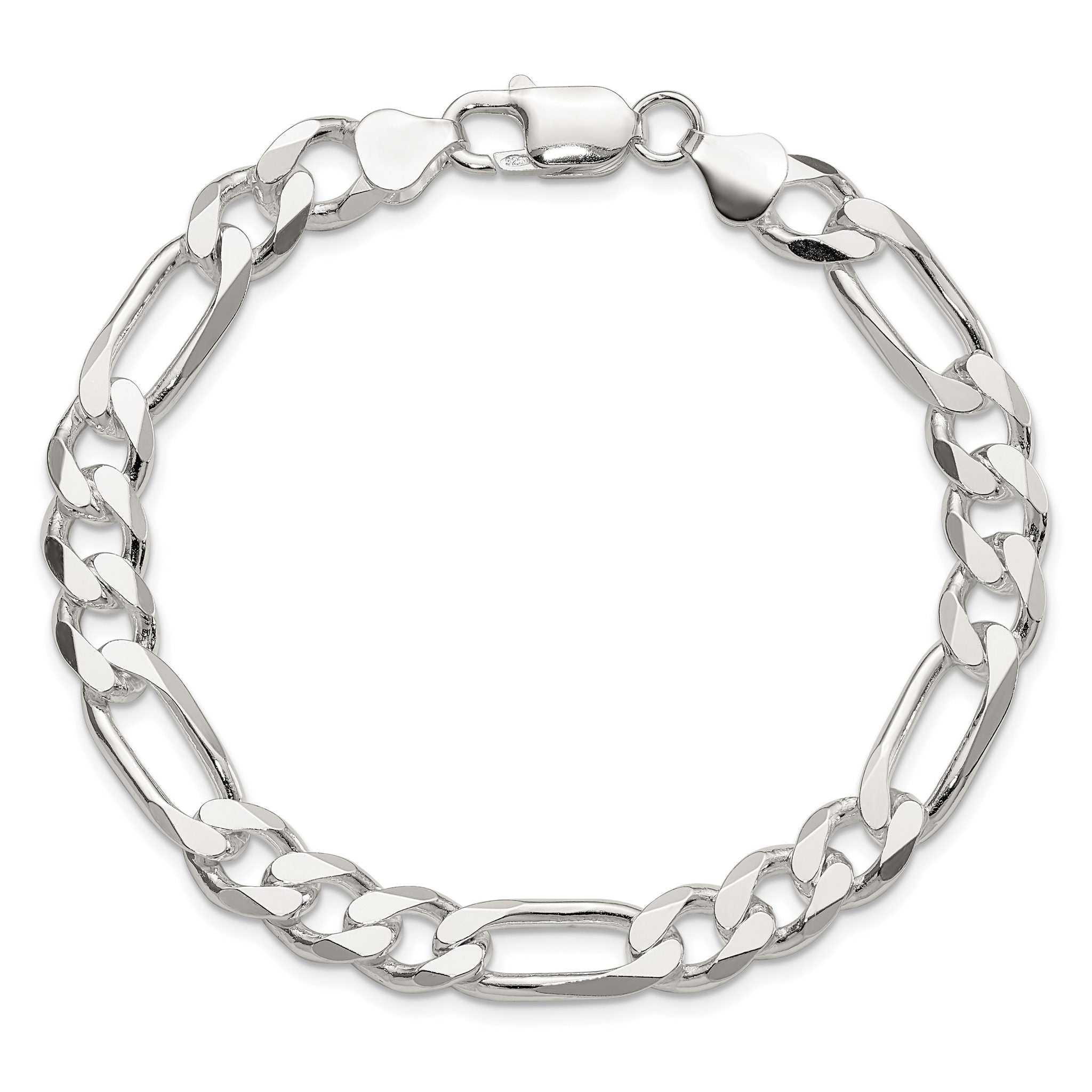 Figaro Chain in Sterling Silver, 8mm