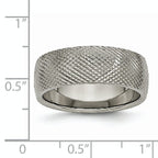 Polished & Textured Wedding Band in Titanium, 8mm