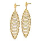 14K Polished and Textured Post Dangle Earrings