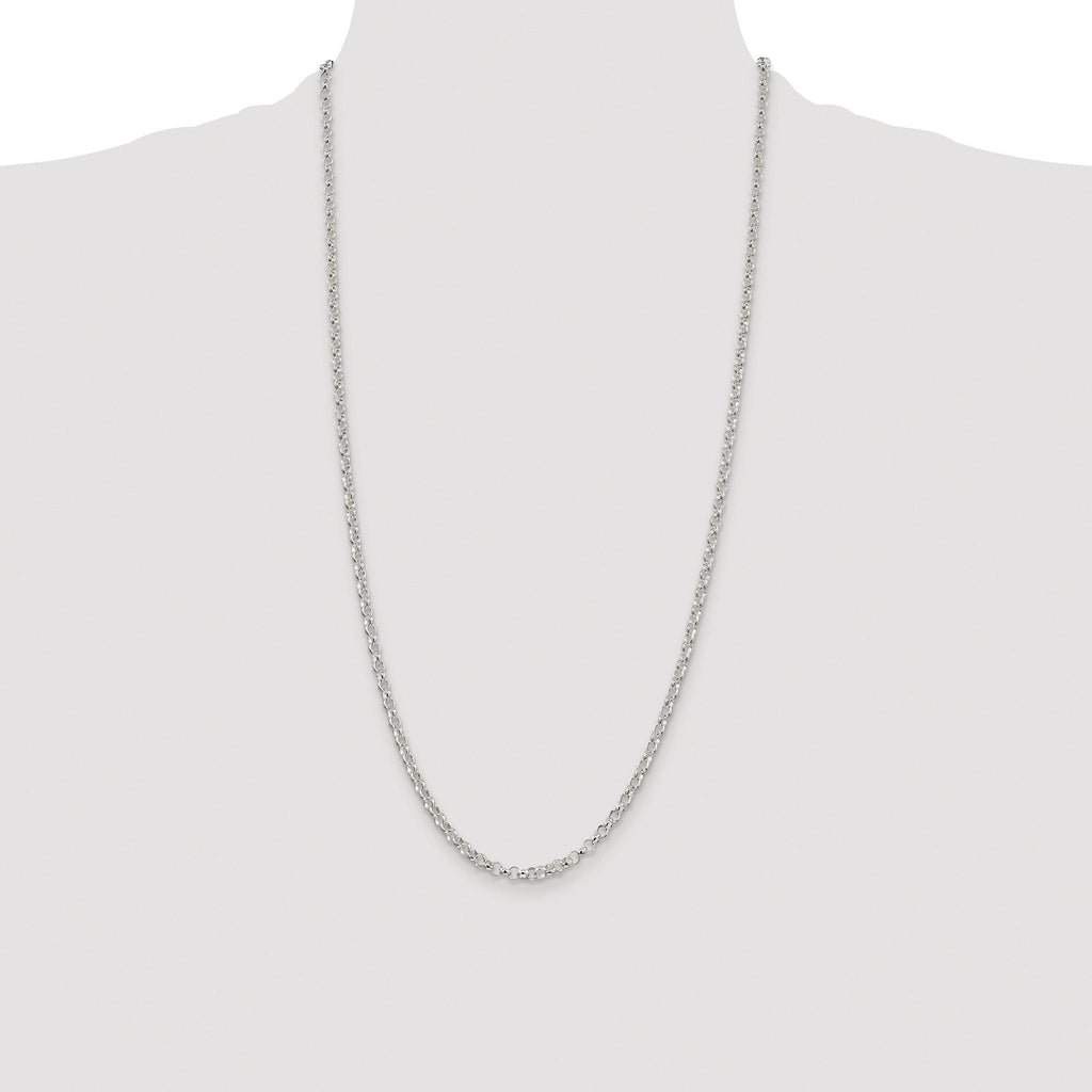 Rolo Chain Necklace in Sterling Silver, 3.5mm