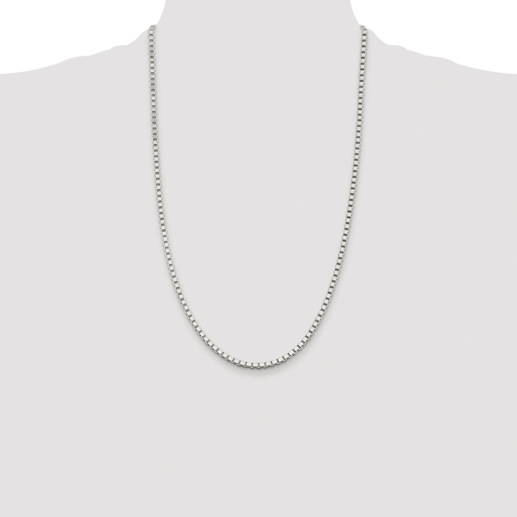Sterling Silver Rhodium-plated 3mm Box Chain