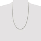 Sterling Silver Rhodium-plated 3mm Box Chain