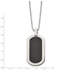Sophia Jewelers Titanium Dog Tag Necklace with Carbon Fiber Inlay