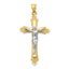 14K Two-Tone Gold Crucifix Pendant with Solid Cast Design