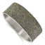Stainless Steel Polished & Brushed Grey Crystal Wide Flat Bangle Bracelet for Women