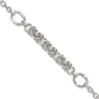Sterling Silver Polished Fancy Byzantine Center 7.75 inch Bracelet