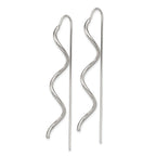 Sterling Silver Polished Spiral Dangle Earrings