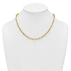 14k Polished 5.5mm Flattened Oval Cable Fancy Link 18 inch Necklace
