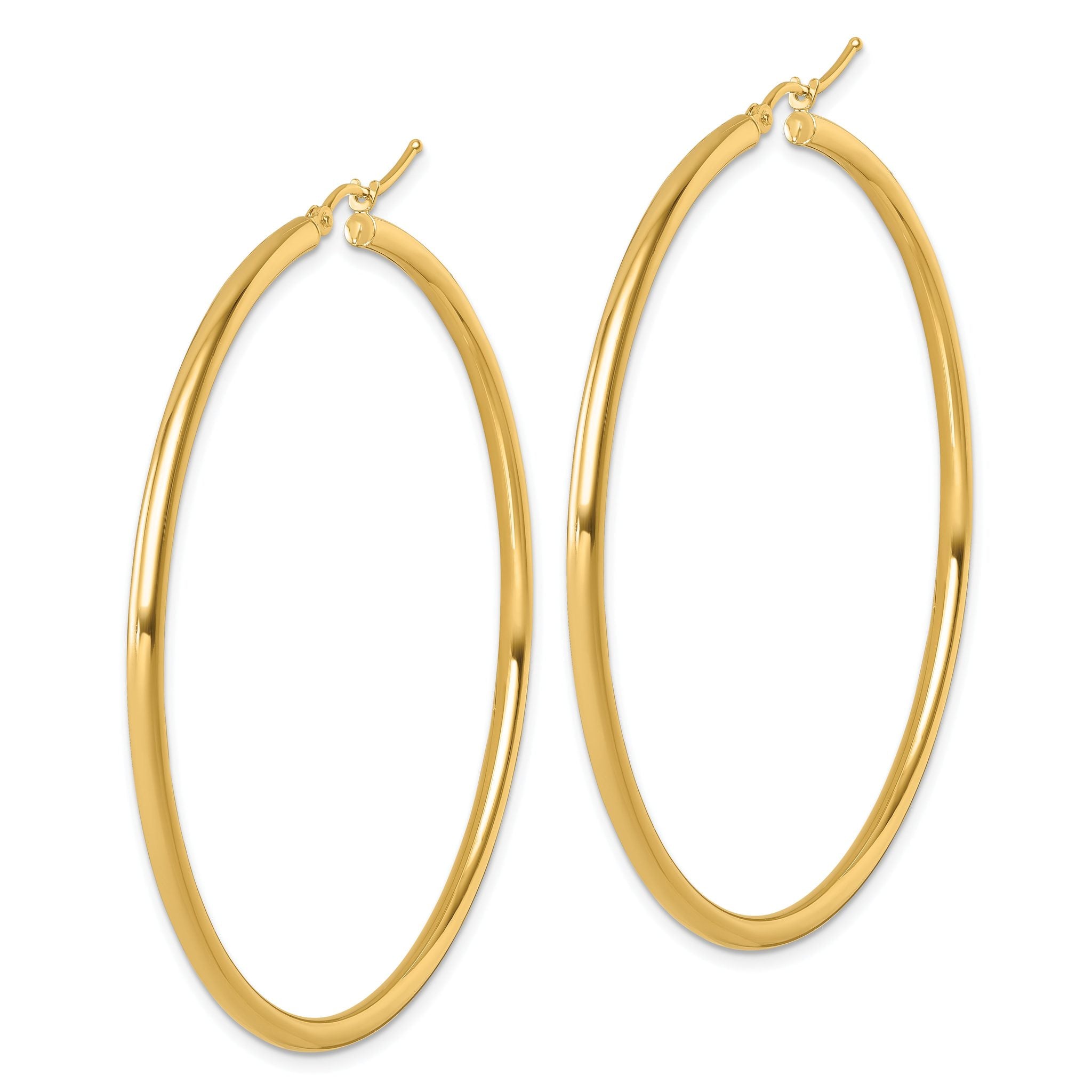 14k Polished 2.5mm Polished Hoop Earrings Secondary image