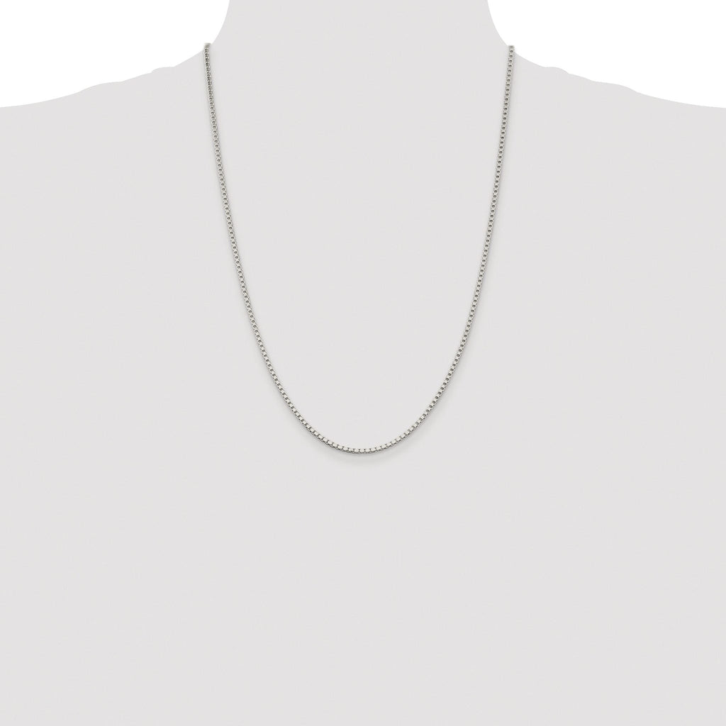 Sterling Silver Rhodium-plated 2mm Box Chain