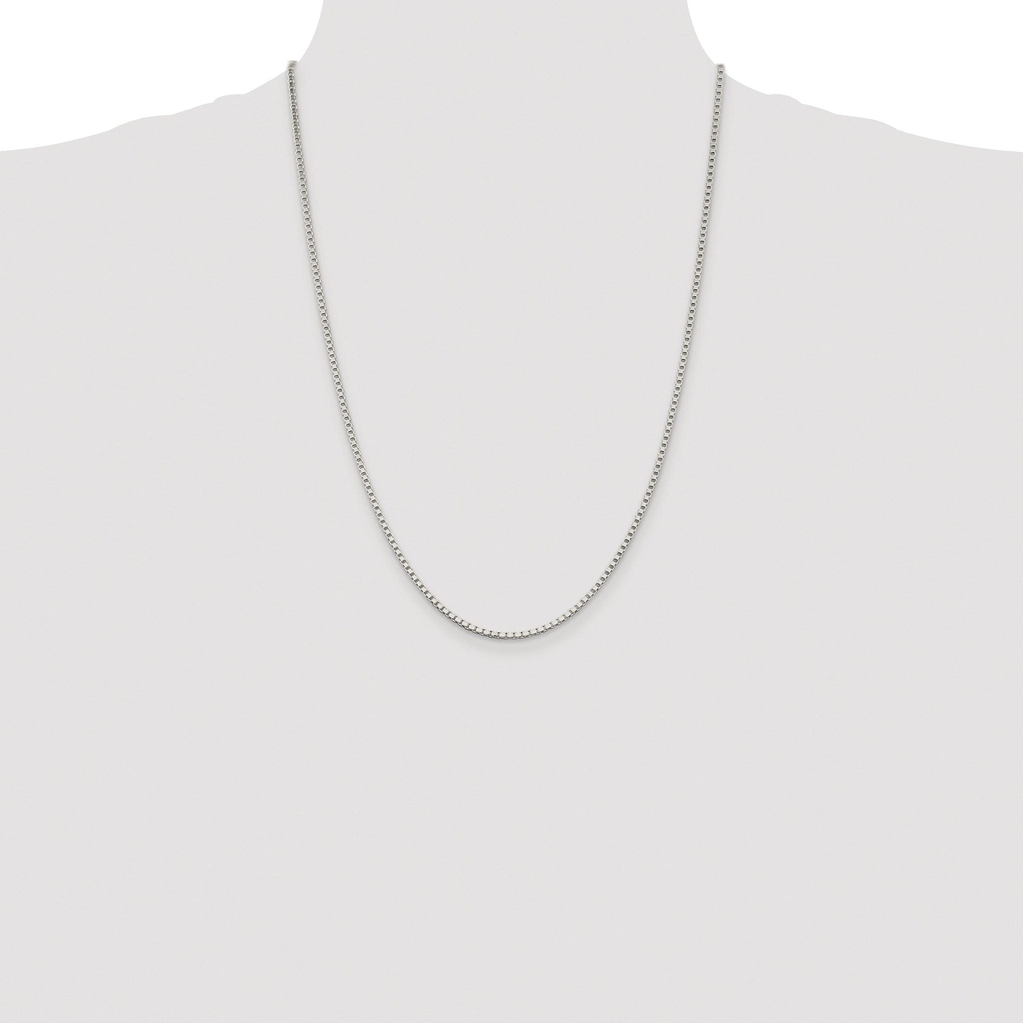 Sterling Silver Rhodium-plated 2mm Box Chain