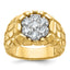10K Polished Nugget Cluster Diamond Men's Ring