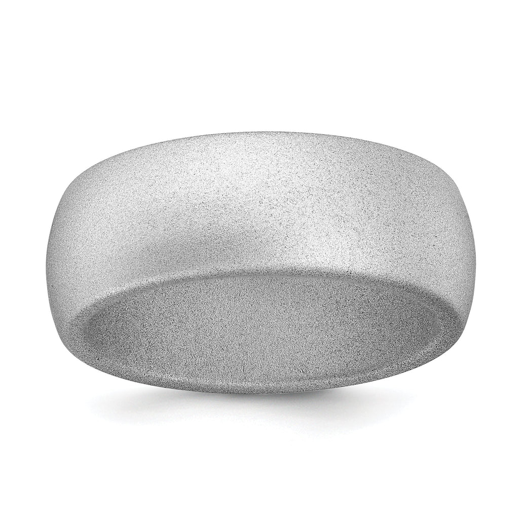 Domed Silicone Wedding Band in Silver Metallic, 8.7mm