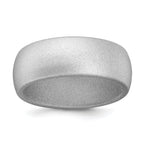 Domed Silicone Wedding Band in Silver Metallic, 8.7mm