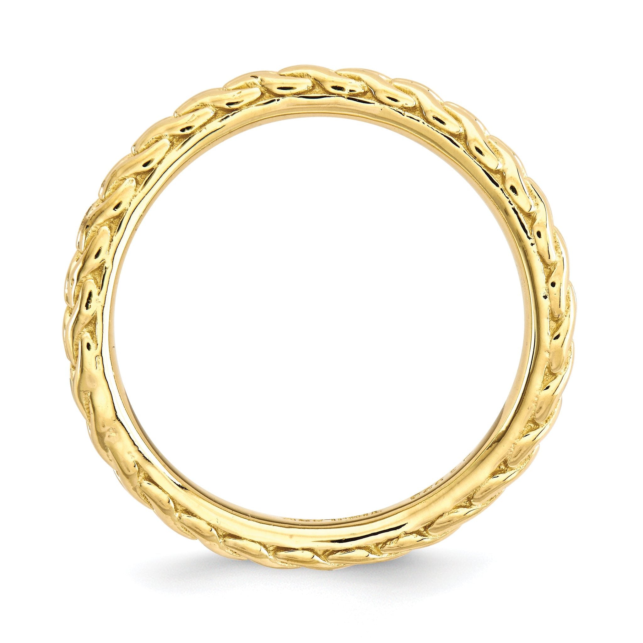 Gold-Plated Wave Stackable Ring in Sterling Silver Secondary image