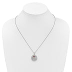 Shey Couture Sterling Silver Rhodium-plated with 14k Accent Round Amethyst Swirl Circle 18 inch with 2 inch Extension Necklace