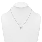 14k White Gold 1/3 carat Lab Grown Diamond VS+ F+ Complete Letter F 18 inch Initial Necklace