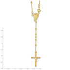Sterling Silver Gold-plated Polished Bead Rosary 18 inch Necklace