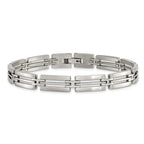 Stainless Steel Brushed and Polished Link Bracelet for Men