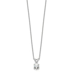 14k White Gold 1/2 carat Certified Lab Grown Diamond VS+ F+ Round Complete Four Prong 18 inch Solitaire Pendant Necklace