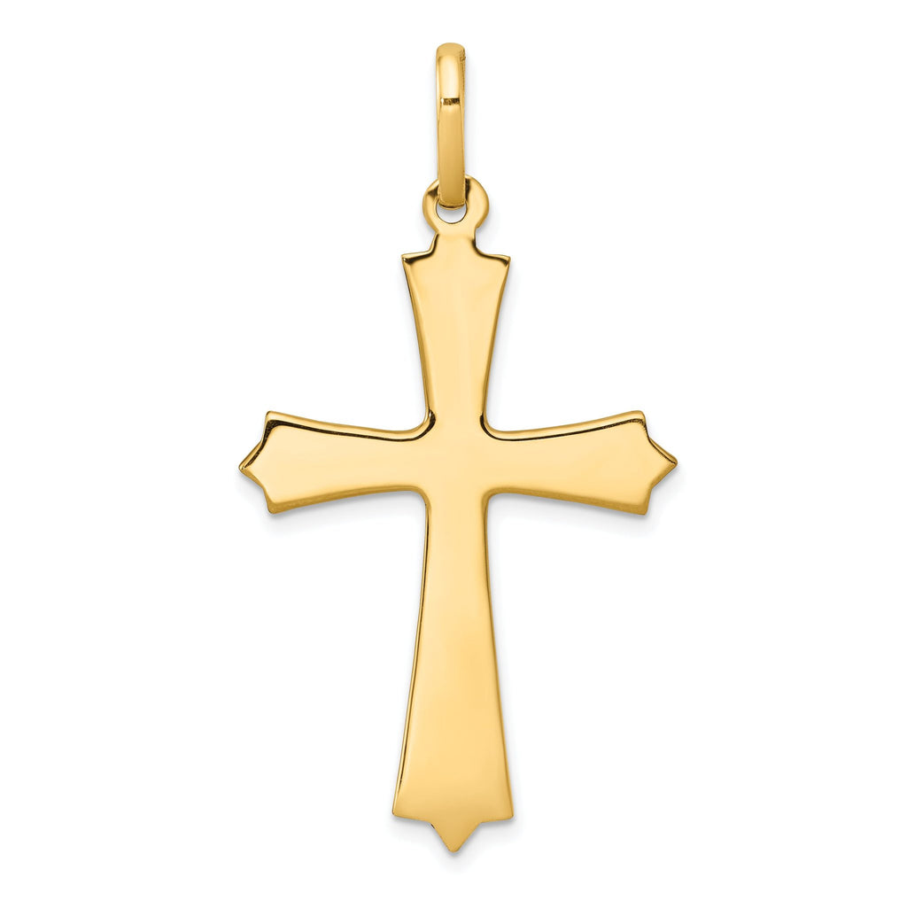 14K Yellow Gold Polished Cross Pendant Jewelry by Sophia Jewelers