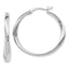 Sterling Silver 925 Polished Hollow Hoop Earrings Elegant Women's Jewelry