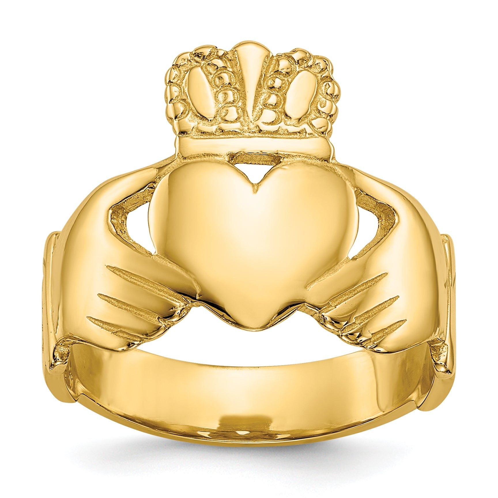 14k Polished Ladies Claddagh Ring Main image