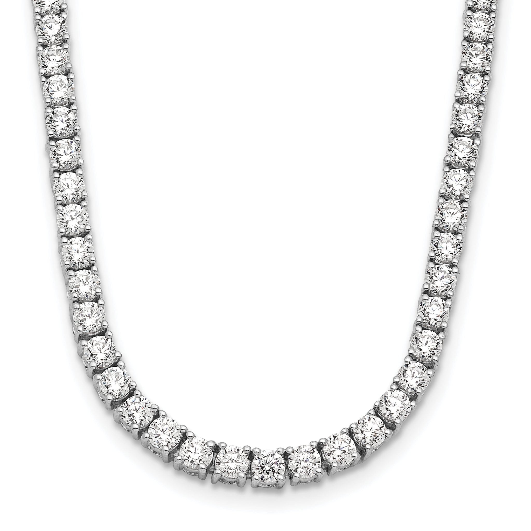 14k White Gold 10 carat Certified Lab Grown Diamond VS+ F+ Complete 16 inch Tennis Necklace