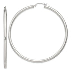 Sterling Silver 3mm Round Hoop Earrings