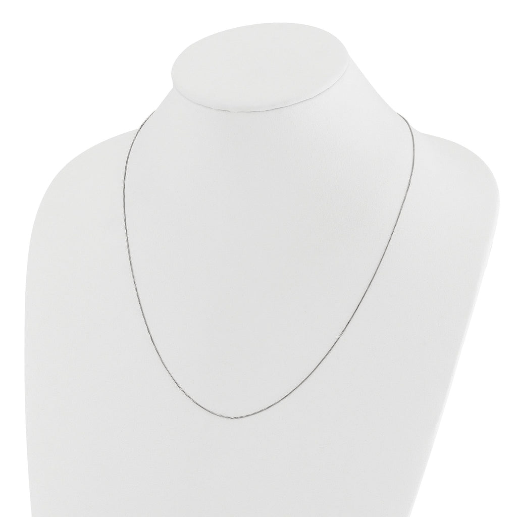 Adjustable Baby Box Chain in 14K White Gold, 0.55mm