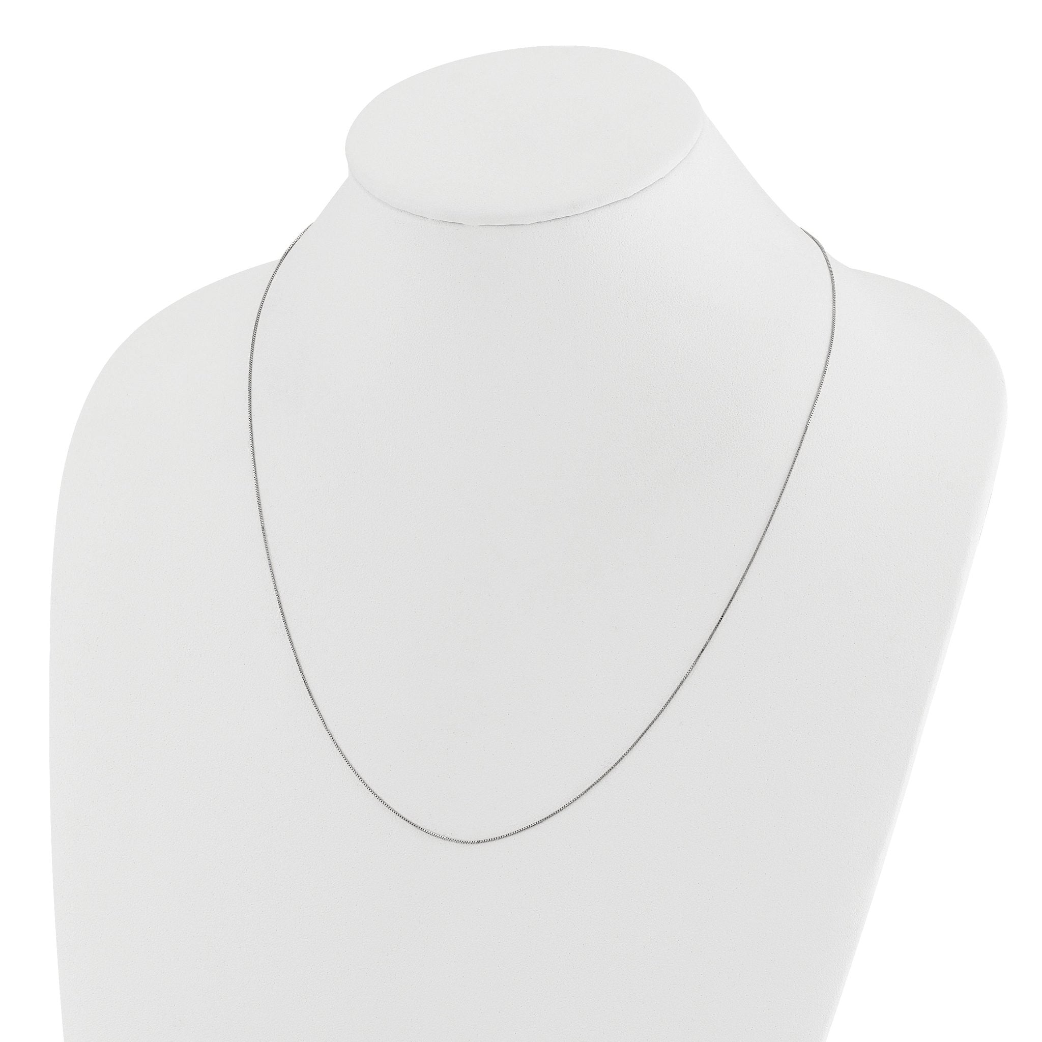 Adjustable Baby Box Chain in 14K White Gold, 0.55mm