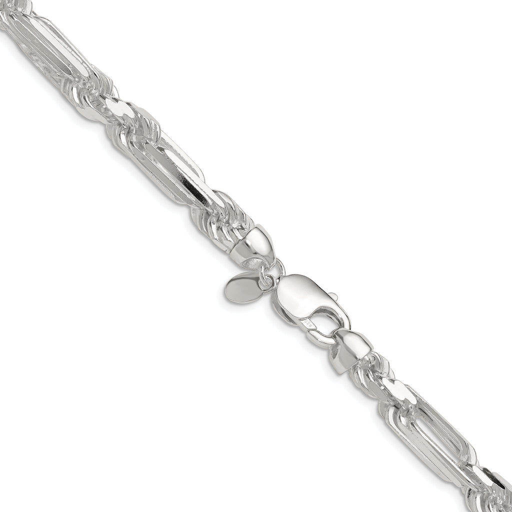 Sterling Silver 8mm D/C Figarope Chain