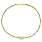 10k Diamond-cut Open Heart and Rope Chain 9 inch Anklet
