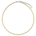 Sterling Silver 14K Gold-Plated Reversible Omega Necklace with Extender