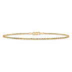 14K 6 inch 1.5mm Ultra Diamond-cut Rope with Lobster Clasp Chain