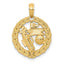 14K Gold Polished Golf Pendant with Textured Design for Sports Lovers