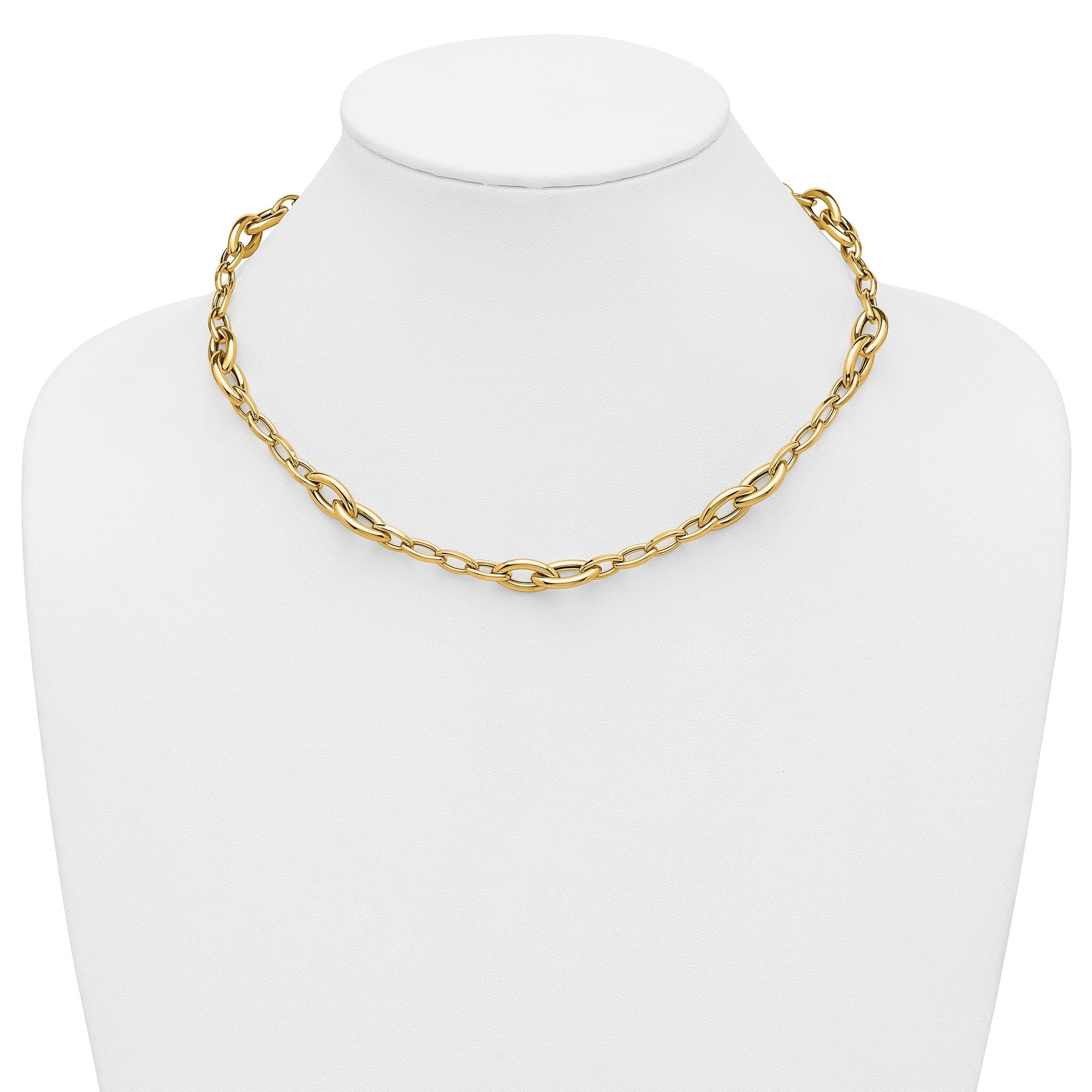 14K Polished Fancy Link Necklace